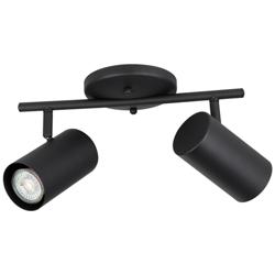 Calloway 2 Lt Fixed Track Light Structured Black Finish, Metal Shade