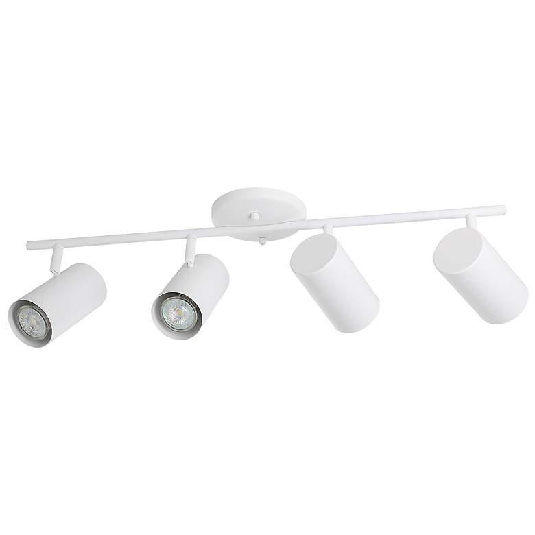 Image 1 Calloway 25.2" Wide 4-Light White Fixed Track Light With White Shades
