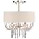 Calloway White Shade 14 1/2" Wide Beaded Ceiling Light
