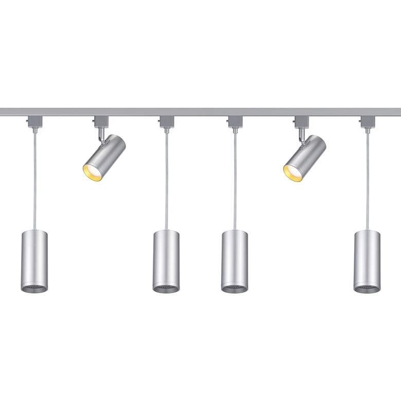 Image 1 Callum 45"W Silver 6-Light LED Pendent/Track 8.5W Light Kit