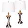 Callum Brushed Steel Tapered Urn Table Lamp Set of 2