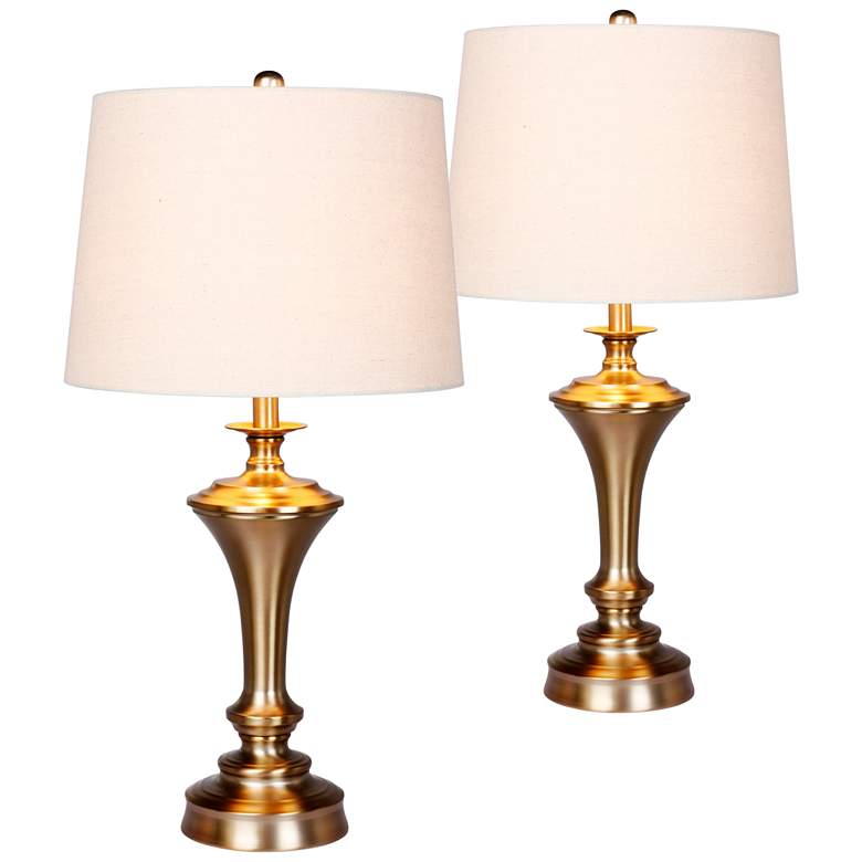 Image 1 Callum Plated Antique Gold Tapered Urn Table Lamp Set of 2