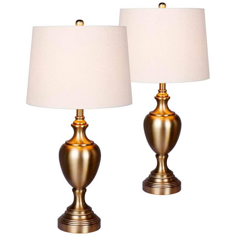 Image 1 Callum Plated Antique Gold Urn Table Lamp Set of 2