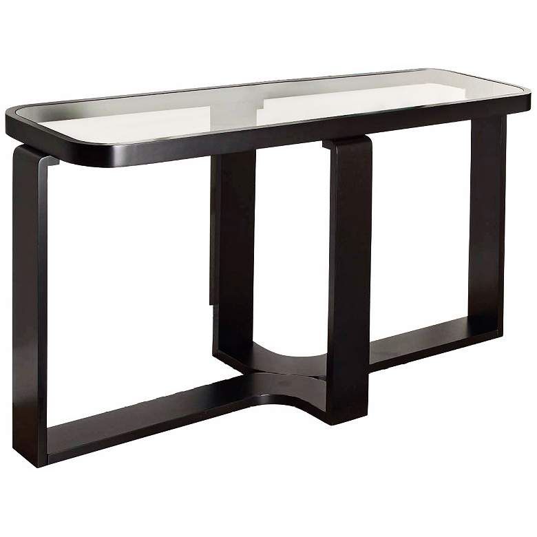 Image 1 Callum Rectangle Black and Glass Console Table