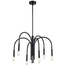 Image1 of Callway 24" Wide 6 Light Matte Black Chandelier