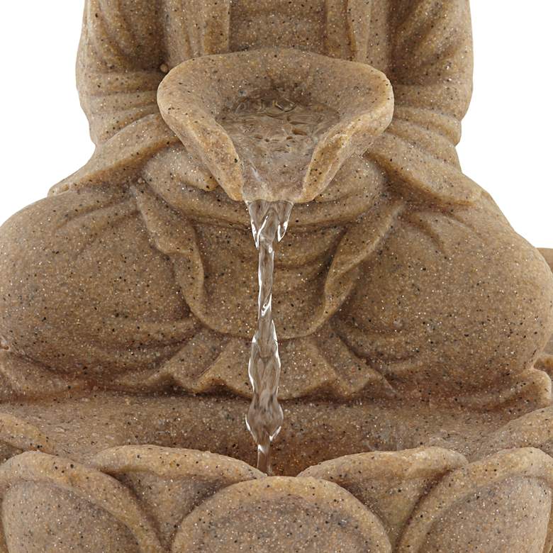 Image 4 Calm Buddha 14" High Zen Fountain with LED Light more views