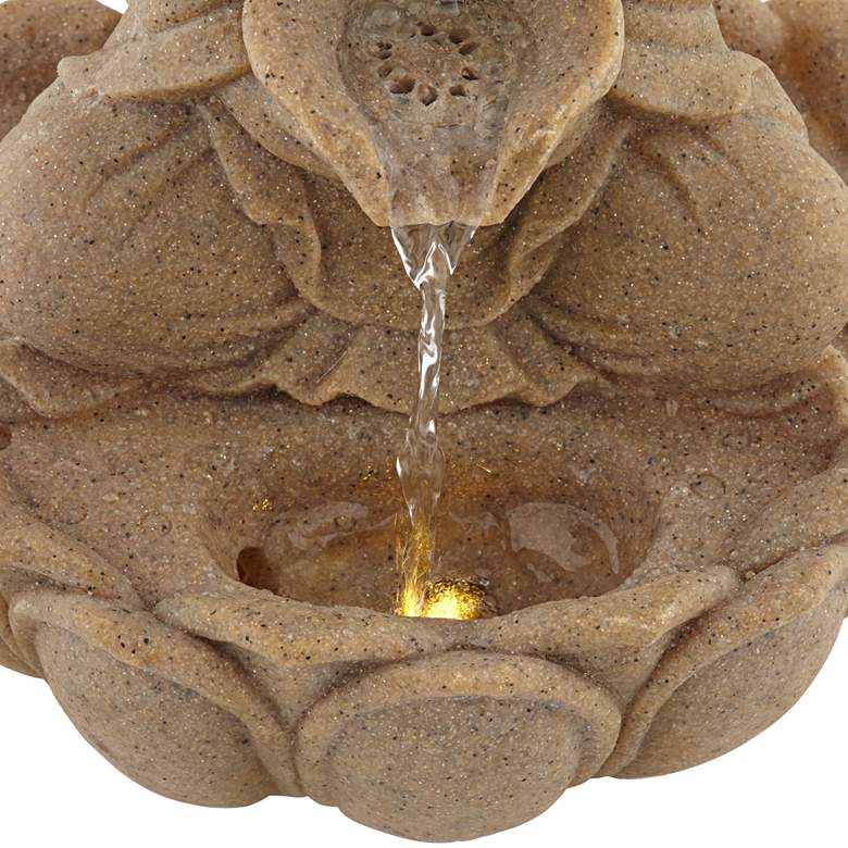 Image 5 Calm Buddha 14" High Zen Fountain with LED Light more views