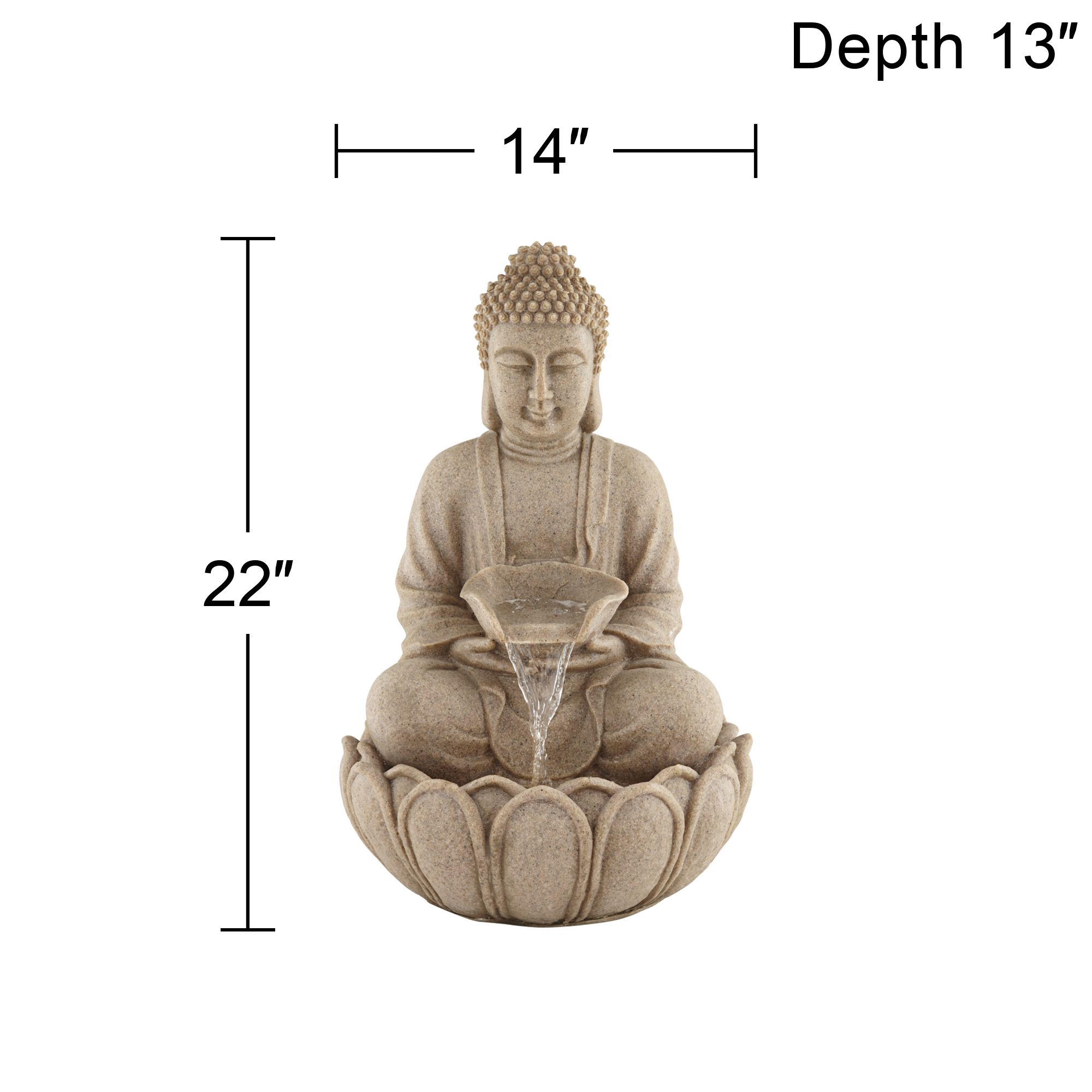 Sitting Buddha Zen Fountain with LED Light