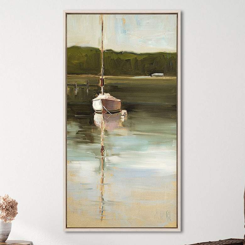 Image 2 Calm Waters 49"H Rectangular Giclee Framed Canvas Wall Art
