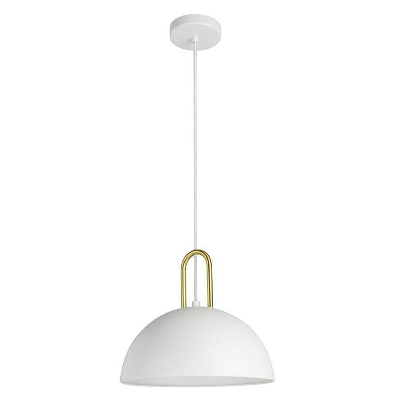 Image 1 Calmanera 10" Wide Structured White Pendant