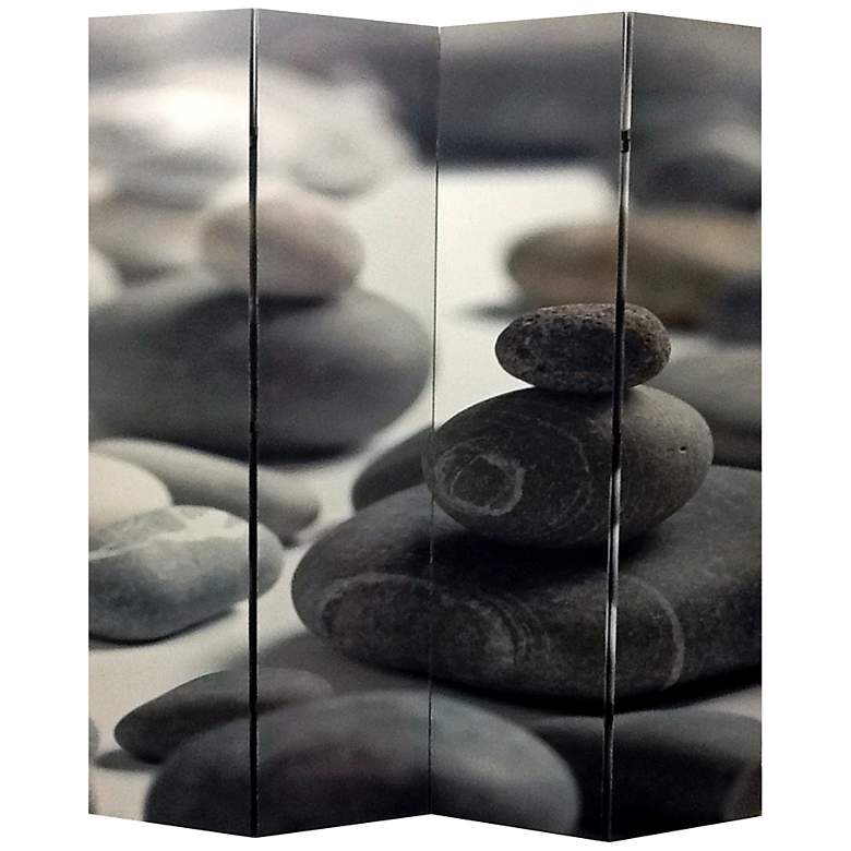 Image 1 Calming Stones 4-Panel Canvas Room Divider