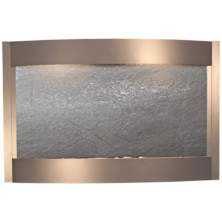 Image 1 Calming Waters 53 1/2" Wide Black Stone Modern LED Fountain