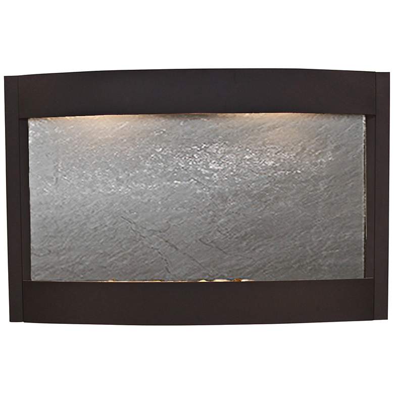 Image 1 Calming Waters 53 1/2" Wide Black Stone Modern LED Wall Fountain