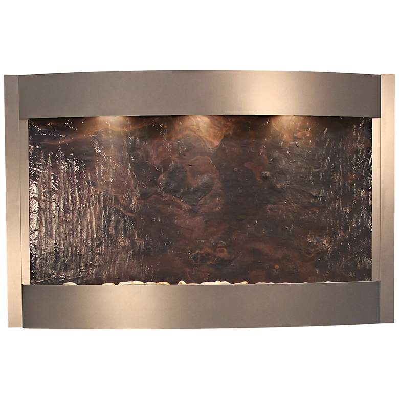 Image 1 Calming Waters 53 1/2" Wide Modern Stone Wall Fountain