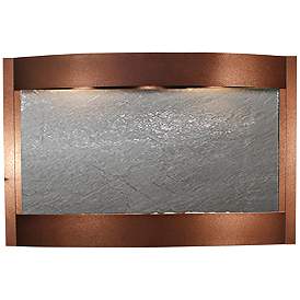 Image1 of Calming Waters Black Stone Copper Vein 35"H Wall Fountain