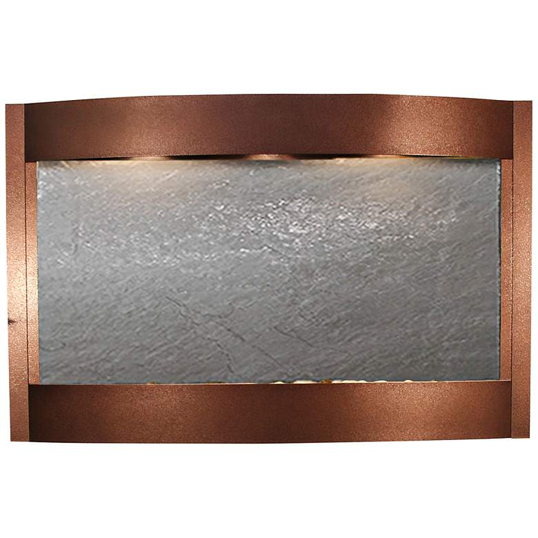 Image 1 Calming Waters Black Stone Copper Vein 35"H Wall LED Fountain