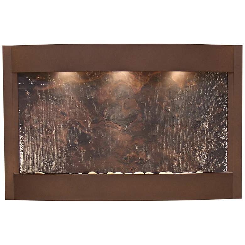 Image 1 Calming Waters Featherstone Woodland Brown LED Wall Fountain