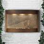 1_Calming Waters Green Stone Antique Bronze 35"H LED Wall Fountain