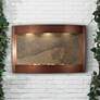 Calming Waters Green Stone Copper Vein 35"H Wall Fountain