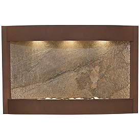 Image1 of Calming Waters Green Stone Woodland Brown 35"H LED Wall Fountain