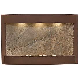 Image1 of Calming Waters Green Stone Woodland Brown 35"H Wall Fountain