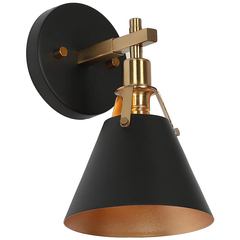 Image 1 Calne 1-Light 6.1" Wide Black Bath Light