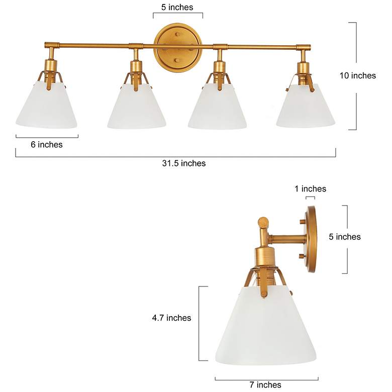 Image 6 Calne 4-Light 31.5" Gold Bath Light more views