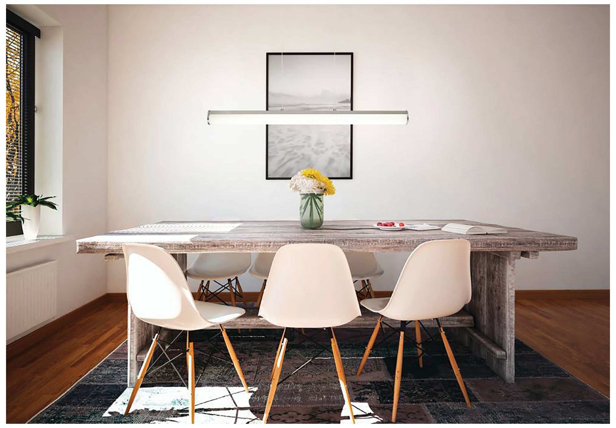 Image 2 Calnova 2 35.5" Wide Matte Nickel LED Linear Pendant more views