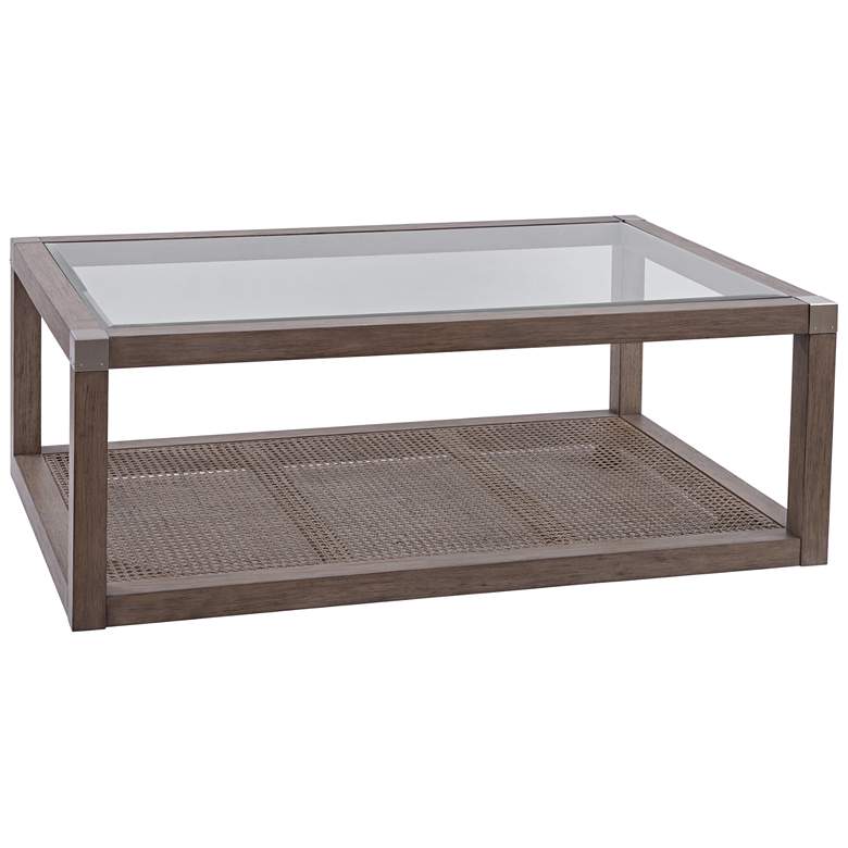 Image 1 Calum 50" Wide Brown And Clear Cocktail Table