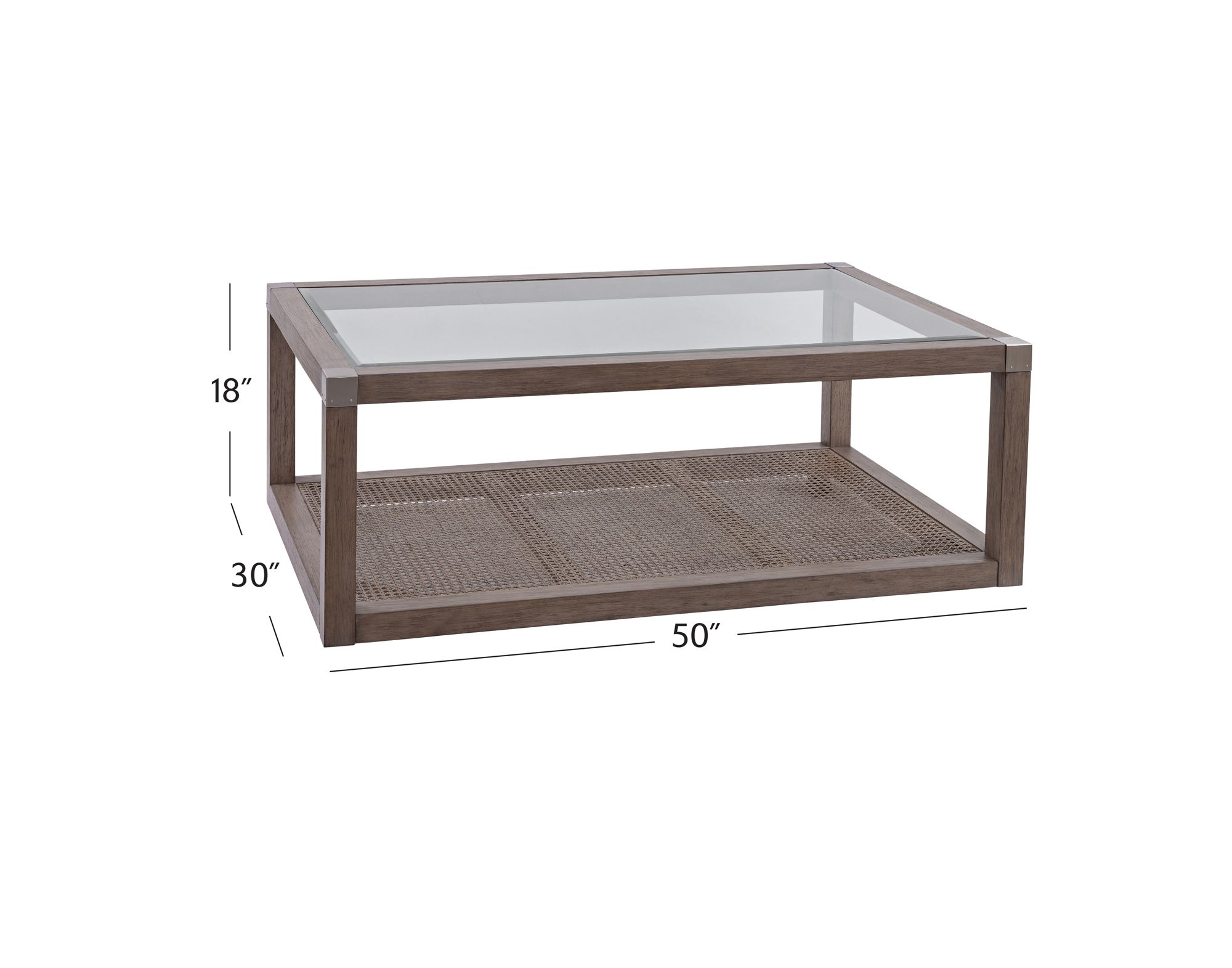Image 6 Calum 50" Wide Brown And Clear Cocktail Table more views