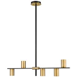Calumet 38" Wide Matte Black 5-Light Linear Pendant