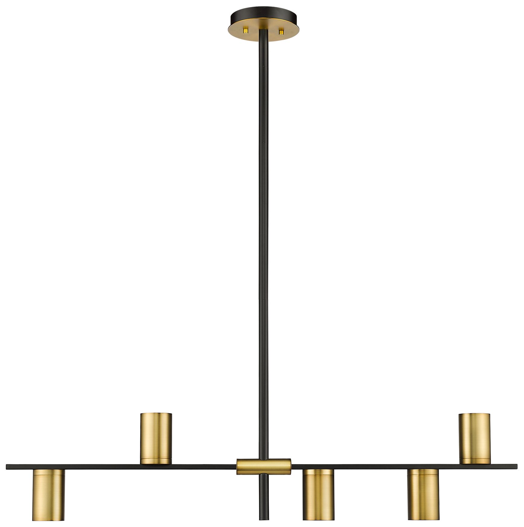 Image 4 Calumet 38" Wide Matte Black 5-Light Linear Pendant more views