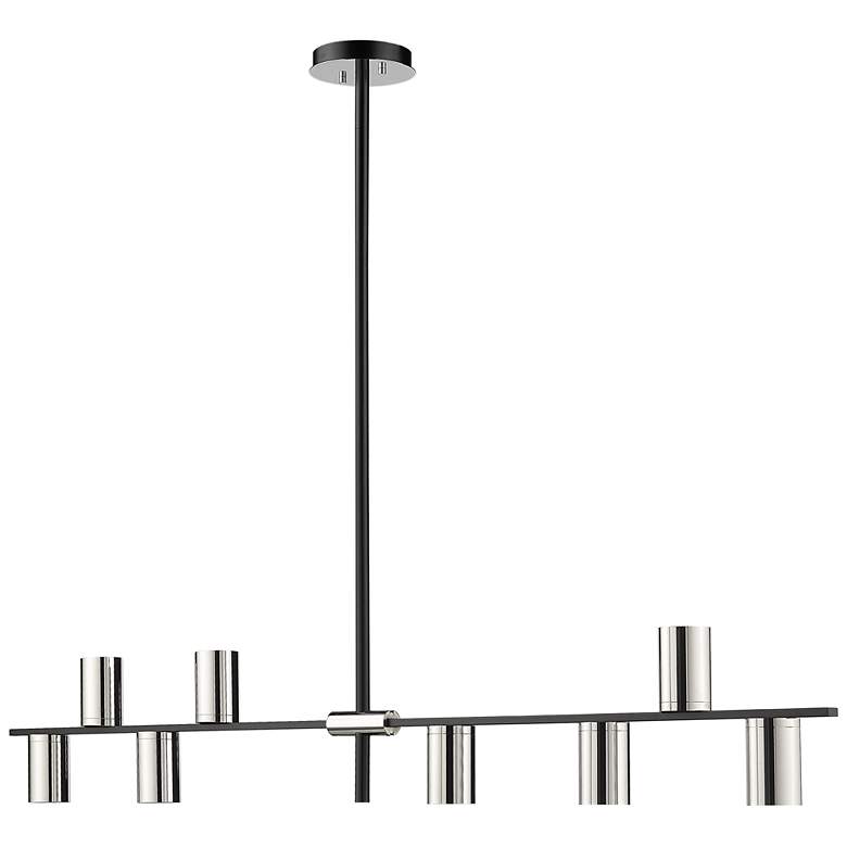 Image 1 Calumet 56" Wide Matte Black 8-Light Linear Chandelier
