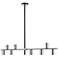 Calumet 56" Wide Matte Black 8-Light Linear Chandelier