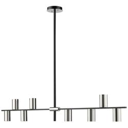 Calumet 56" Wide Matte Black 8-Light Linear Chandelier