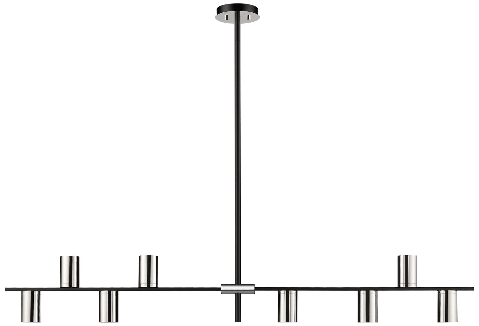 Image 2 Calumet 56" Wide Matte Black 8-Light Linear Chandelier more views
