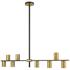 Calumet 56" Wide Matte Black Brass 8-Light Linear Pendant