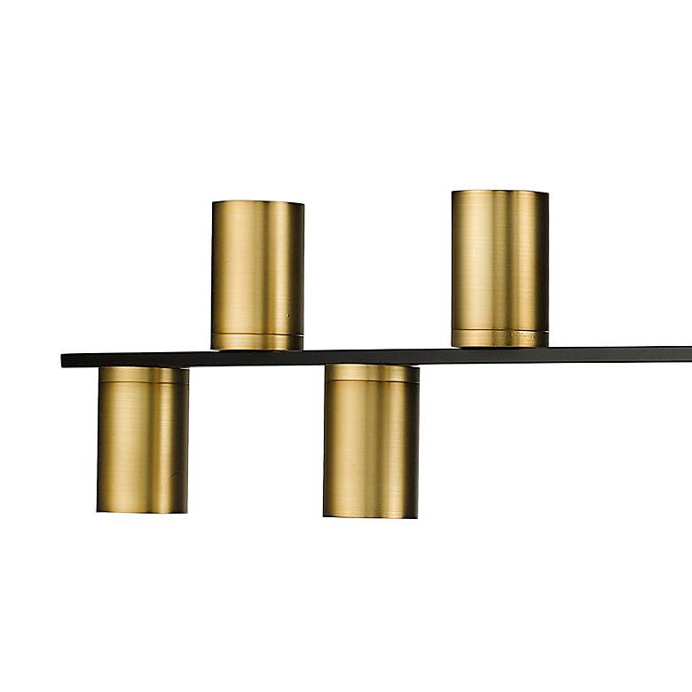 Image 4 Calumet 56" Wide Matte Black Brass 8-Light Linear Pendant more views