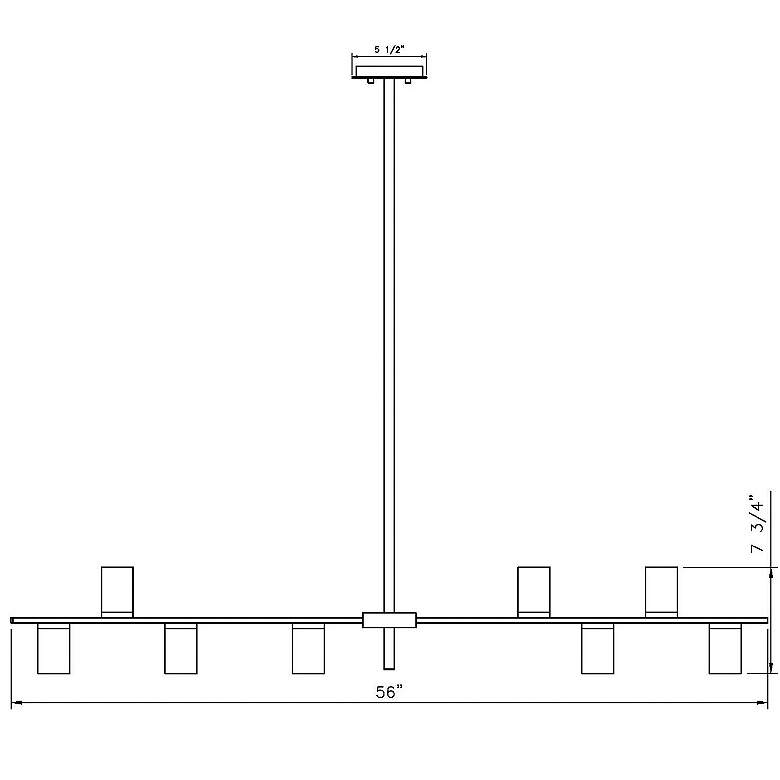 Image 7 Calumet 56" Wide Matte Black Brass 8-Light Linear Pendant more views