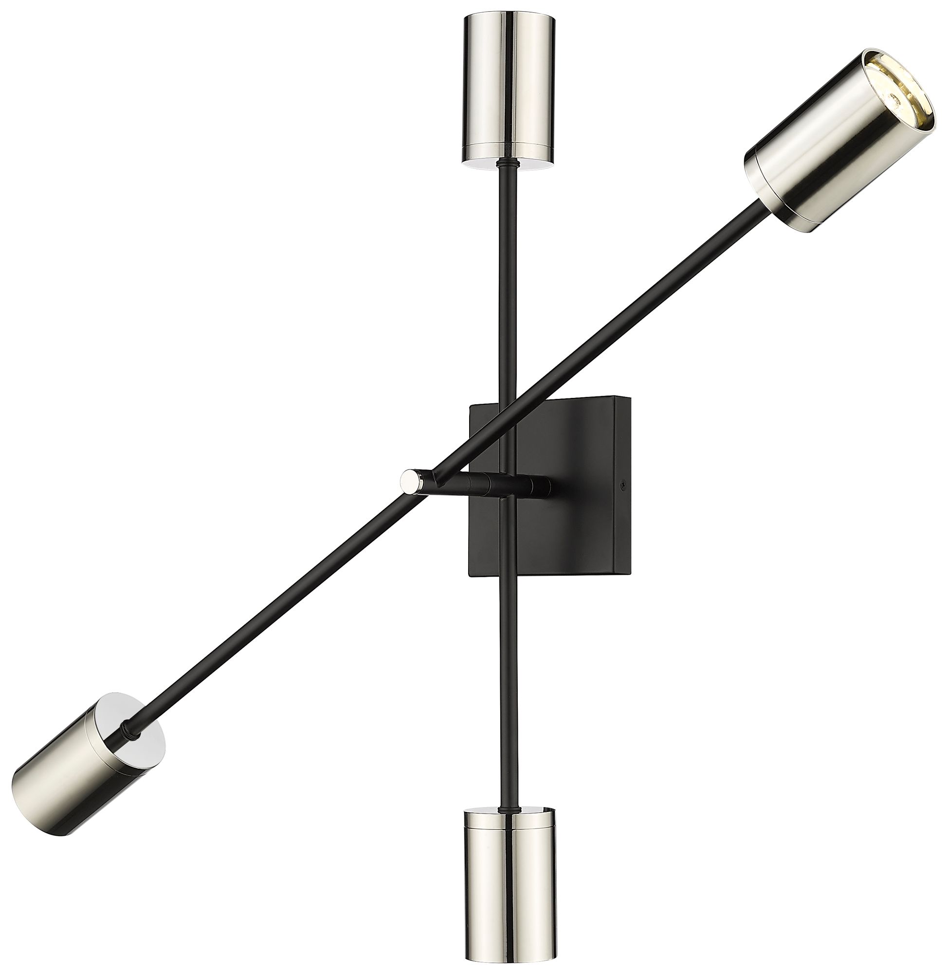 Calumet by Z-Lite Mate Black + Polished Nickel 4.5 inch 2 Light Wall Sconce