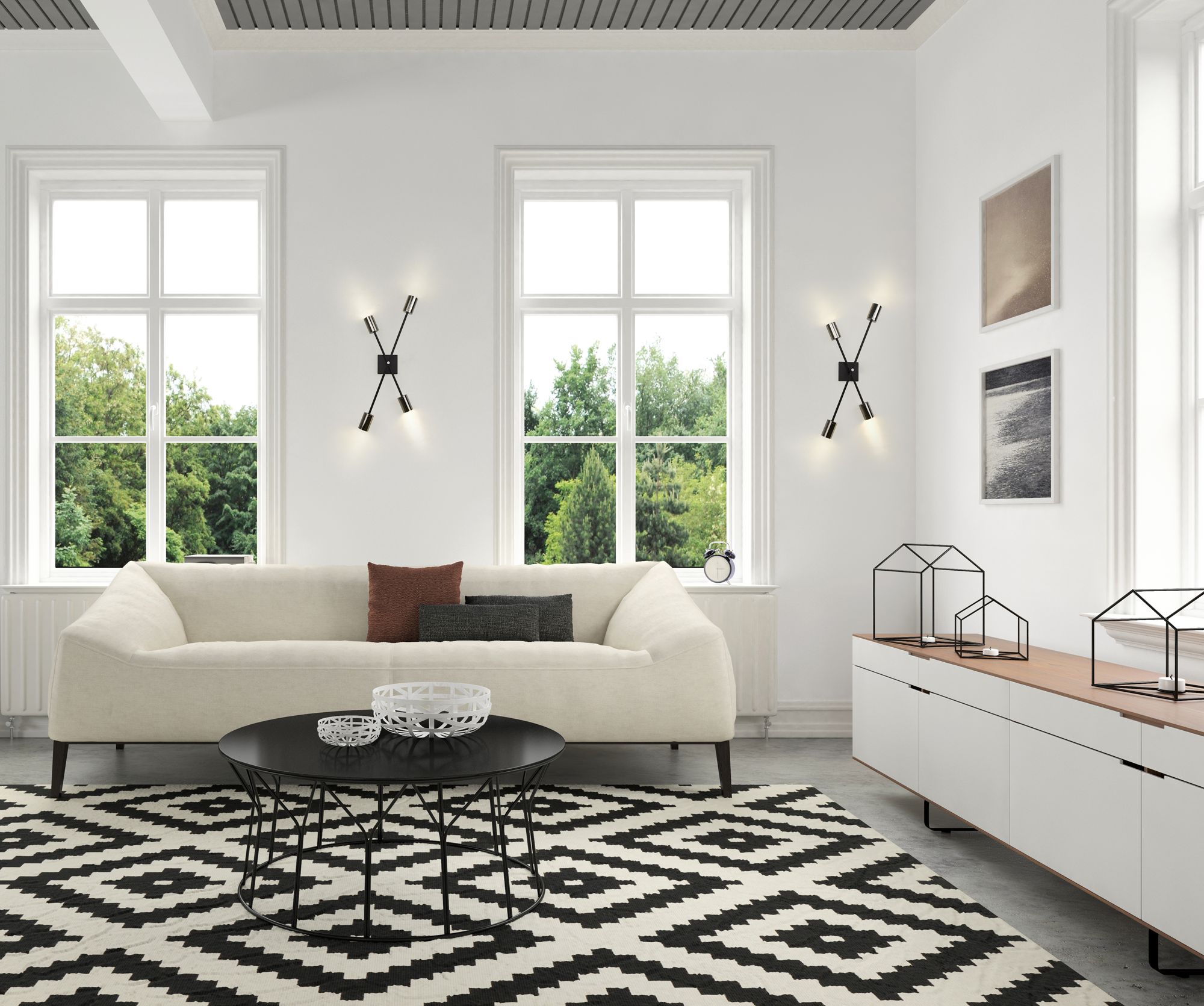 Image 3 Calumet by Z-Lite Mate Black + Polished Nickel 4.5 inch 2 Light Wall Sconce more views