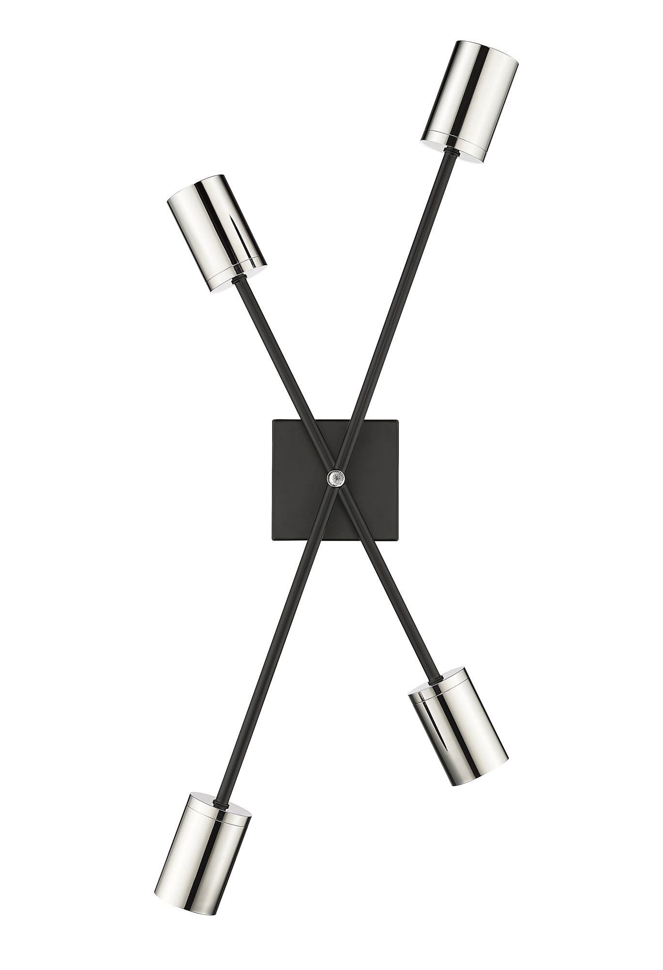 Image 5 Calumet by Z-Lite Mate Black + Polished Nickel 4.5 inch 2 Light Wall Sconce more views