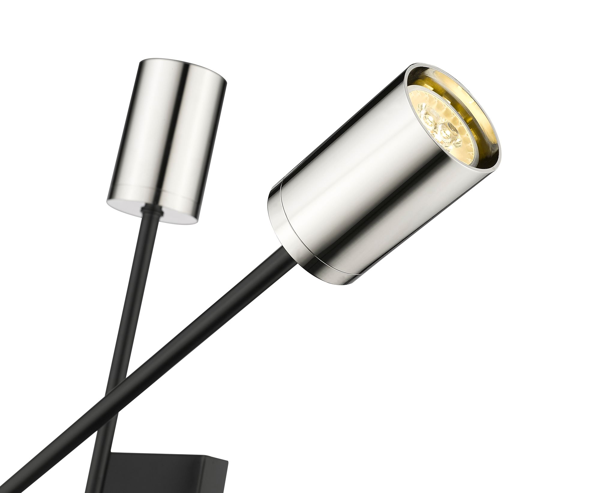 Image 7 Calumet by Z-Lite Mate Black + Polished Nickel 4.5 inch 2 Light Wall Sconce more views