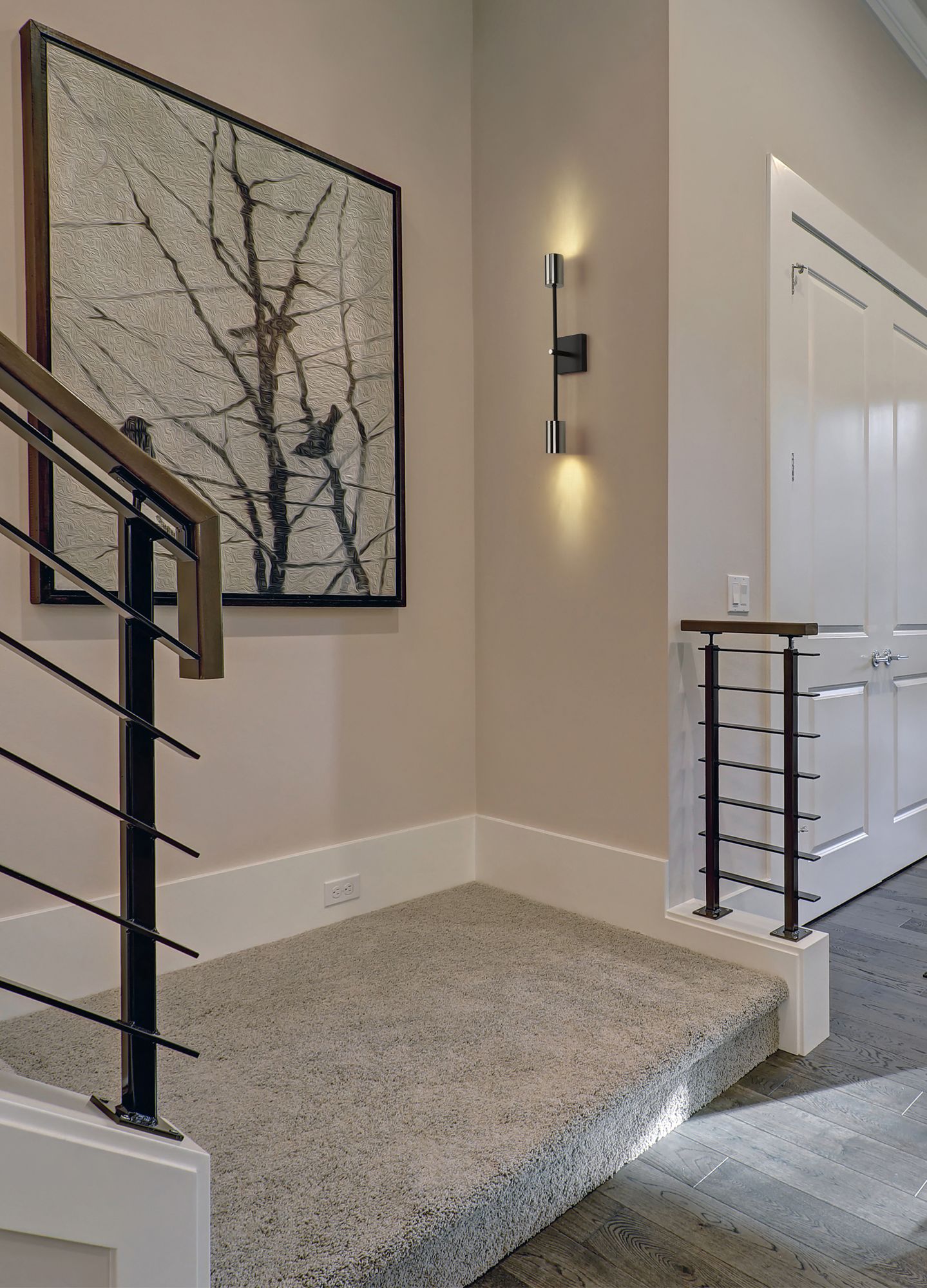 Image 3 Calumet by Z-Lite Mate Black + Polished Nickel 4.5 inch 2 Light Wall Sconce more views