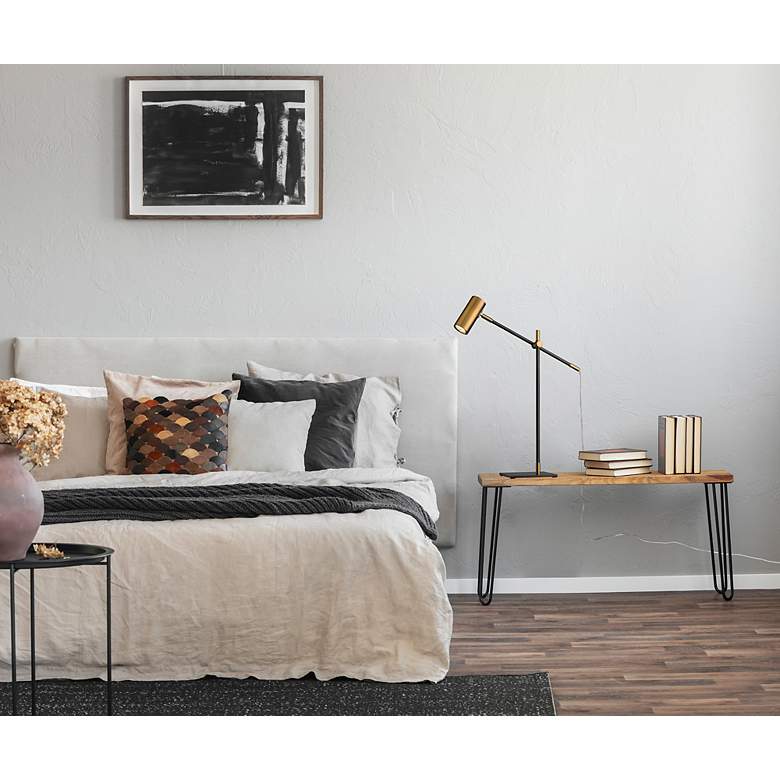 Image 2 Calumet by Z-Lite Matte Black + Olde Brass 1 Light Table Lamp more views