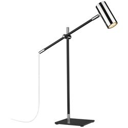 Calumet by Z-Lite Matte Black + Polished Nickel 1 Light Table Lamp
