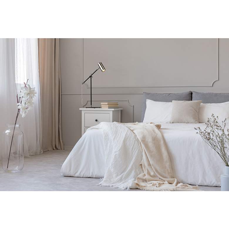 Image 3 Calumet by Z-Lite Matte Black + Polished Nickel 1 Light Table Lamp more views