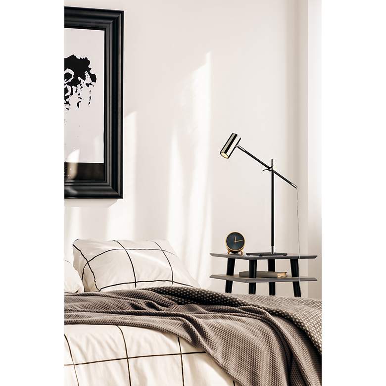 Image 4 Calumet by Z-Lite Matte Black + Polished Nickel 1 Light Table Lamp more views