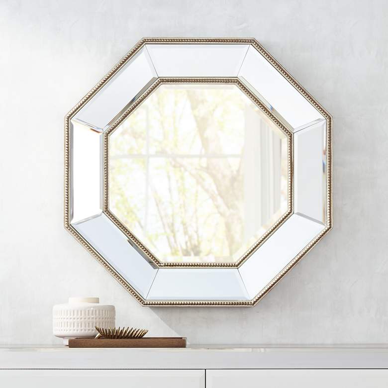 Image 1 Calverton Silver 26 inch x 26 inch Octagon Wall Mirror