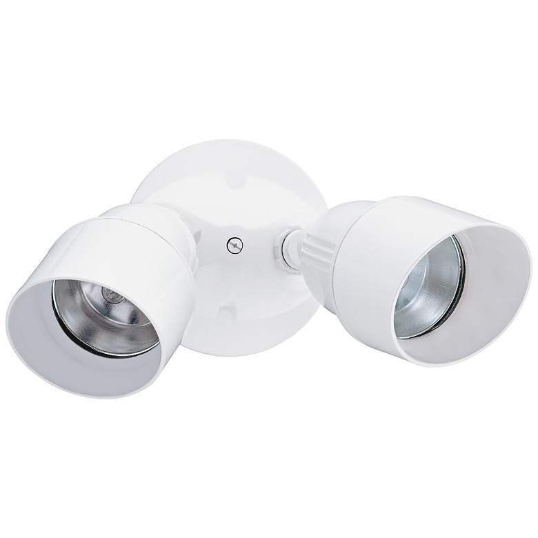 Image 1 Calvin 10 1/2 inch Wide White Outdoor Twin Floodlight